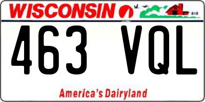WI license plate 463VQL