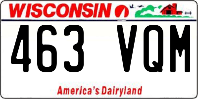 WI license plate 463VQM