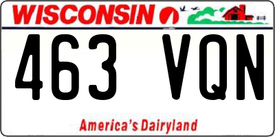 WI license plate 463VQN