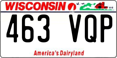 WI license plate 463VQP