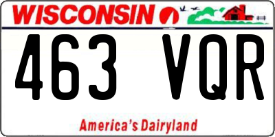 WI license plate 463VQR