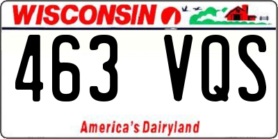 WI license plate 463VQS