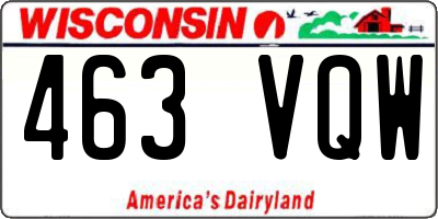WI license plate 463VQW