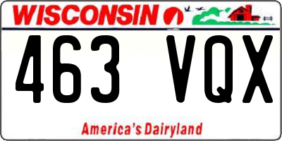 WI license plate 463VQX