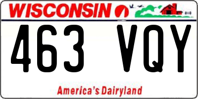 WI license plate 463VQY