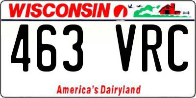 WI license plate 463VRC