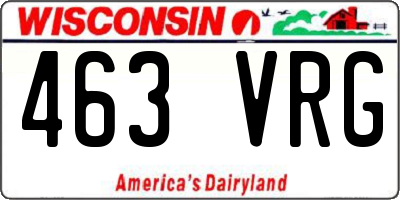 WI license plate 463VRG