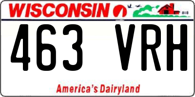 WI license plate 463VRH