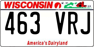 WI license plate 463VRJ