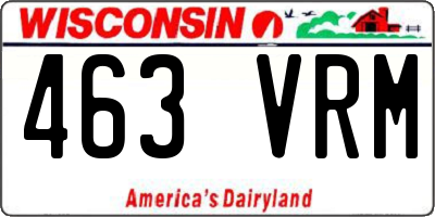 WI license plate 463VRM