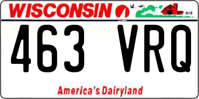 WI license plate 463VRQ