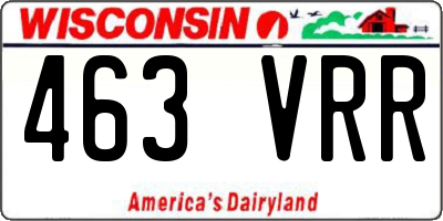WI license plate 463VRR