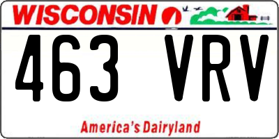WI license plate 463VRV