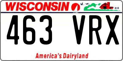 WI license plate 463VRX
