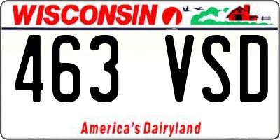 WI license plate 463VSD
