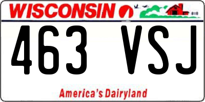 WI license plate 463VSJ