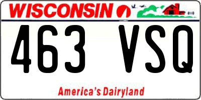 WI license plate 463VSQ