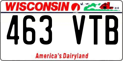 WI license plate 463VTB