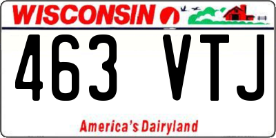 WI license plate 463VTJ