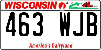 WI license plate 463WJB