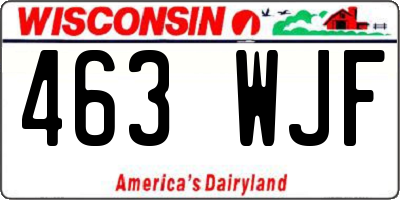 WI license plate 463WJF