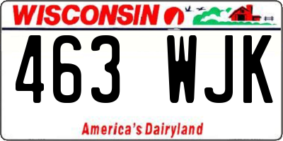 WI license plate 463WJK