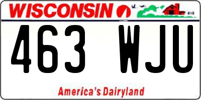 WI license plate 463WJU