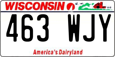 WI license plate 463WJY