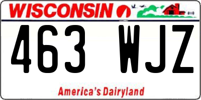 WI license plate 463WJZ