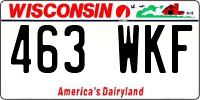 WI license plate 463WKF