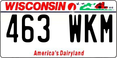 WI license plate 463WKM