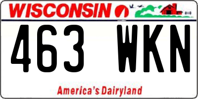 WI license plate 463WKN