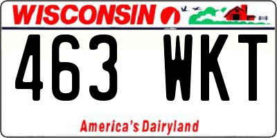 WI license plate 463WKT