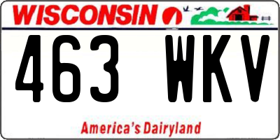WI license plate 463WKV