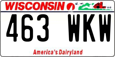 WI license plate 463WKW