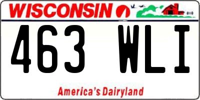 WI license plate 463WLI