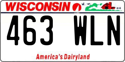 WI license plate 463WLN