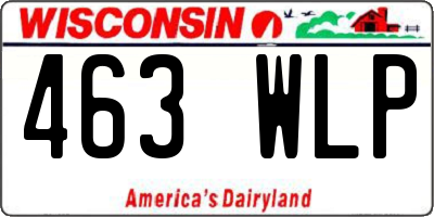 WI license plate 463WLP