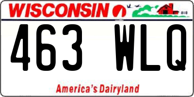 WI license plate 463WLQ