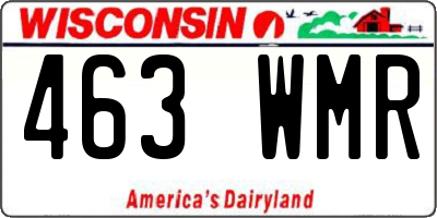 WI license plate 463WMR