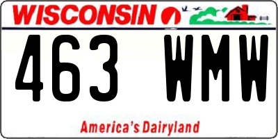 WI license plate 463WMW
