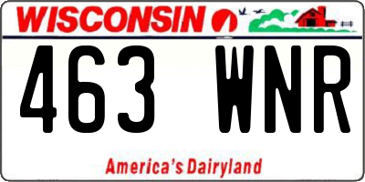 WI license plate 463WNR
