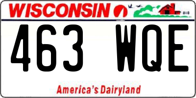 WI license plate 463WQE