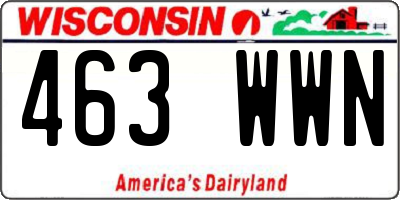 WI license plate 463WWN