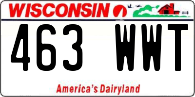 WI license plate 463WWT