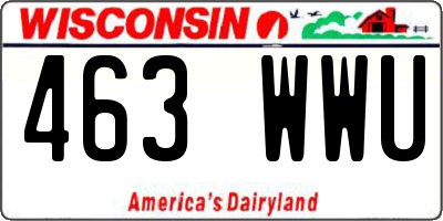 WI license plate 463WWU