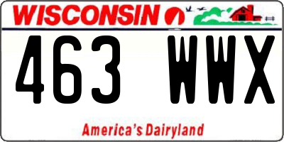 WI license plate 463WWX