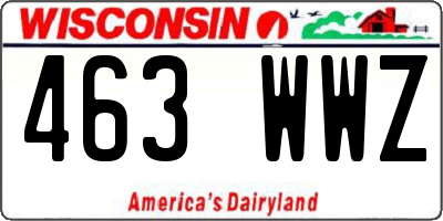 WI license plate 463WWZ
