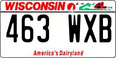 WI license plate 463WXB