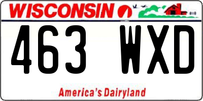 WI license plate 463WXD